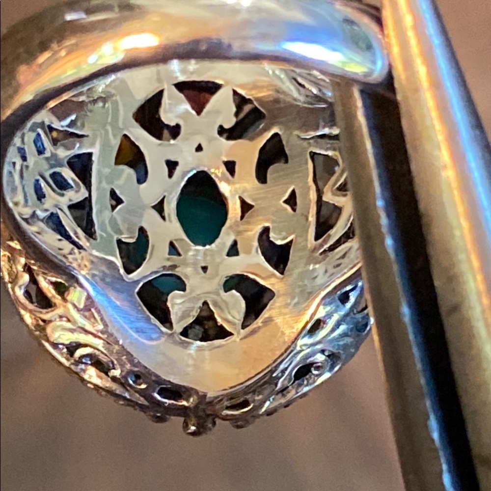 Artisan Turquoise and Multi-gemstone Ring - Picture 6 of 14